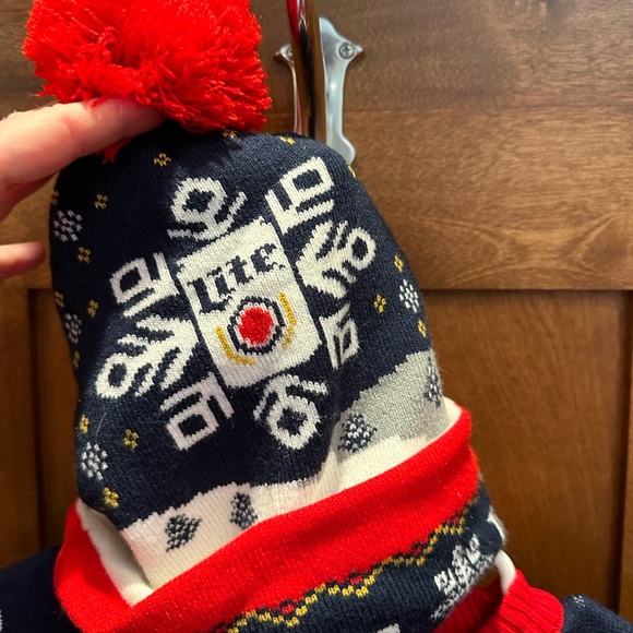 Miller Lite FUN “Ugly” Holiday Sweater & Hat Combo - Picture 3 of 7